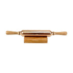 Lakkad Baaz Handcrafted Wooden & Copper Rolling Pin with Stand