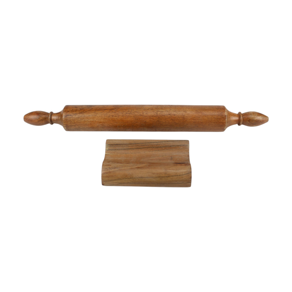 Lakkad Baaz Wooden Rolling Pin with Stand