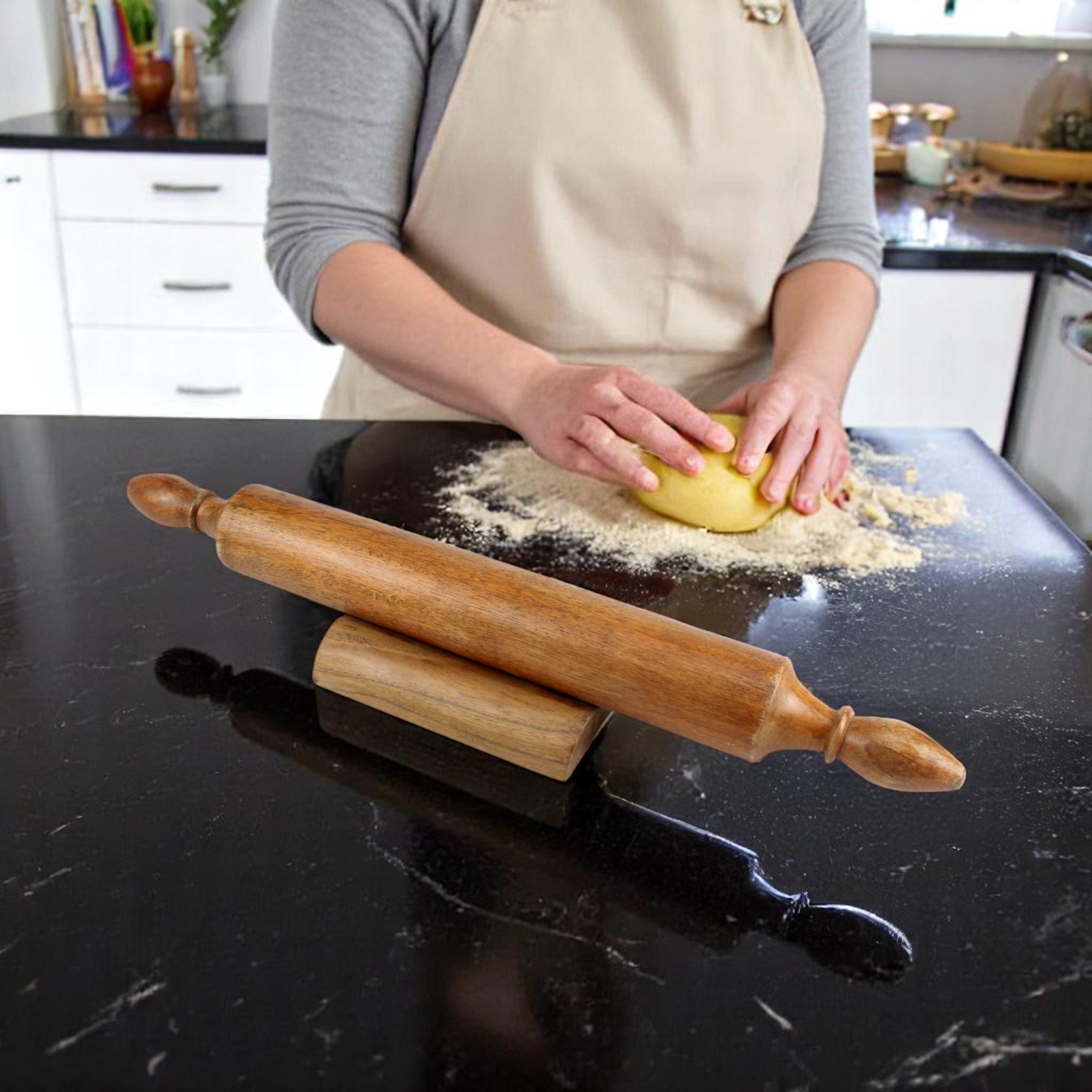 Lakkad Baaz Wooden Rolling Pin with Stand