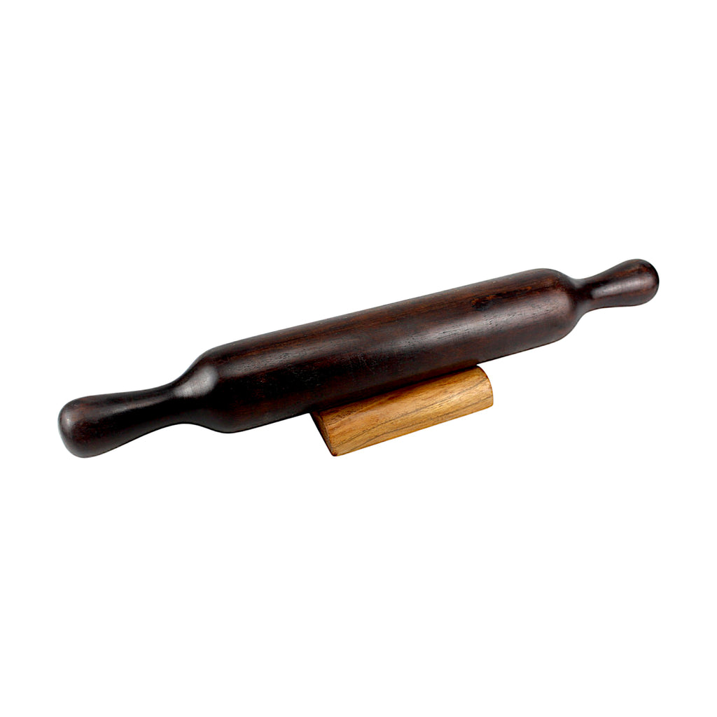 Lakkad Baaz Dark Wooden Rolling Pin Belan with Stand