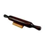 Lakkad Baaz Dark Wooden Rolling Pin Belan with Stand