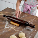 Lakkad Baaz Dark Wooden Rolling Pin Belan with Stand