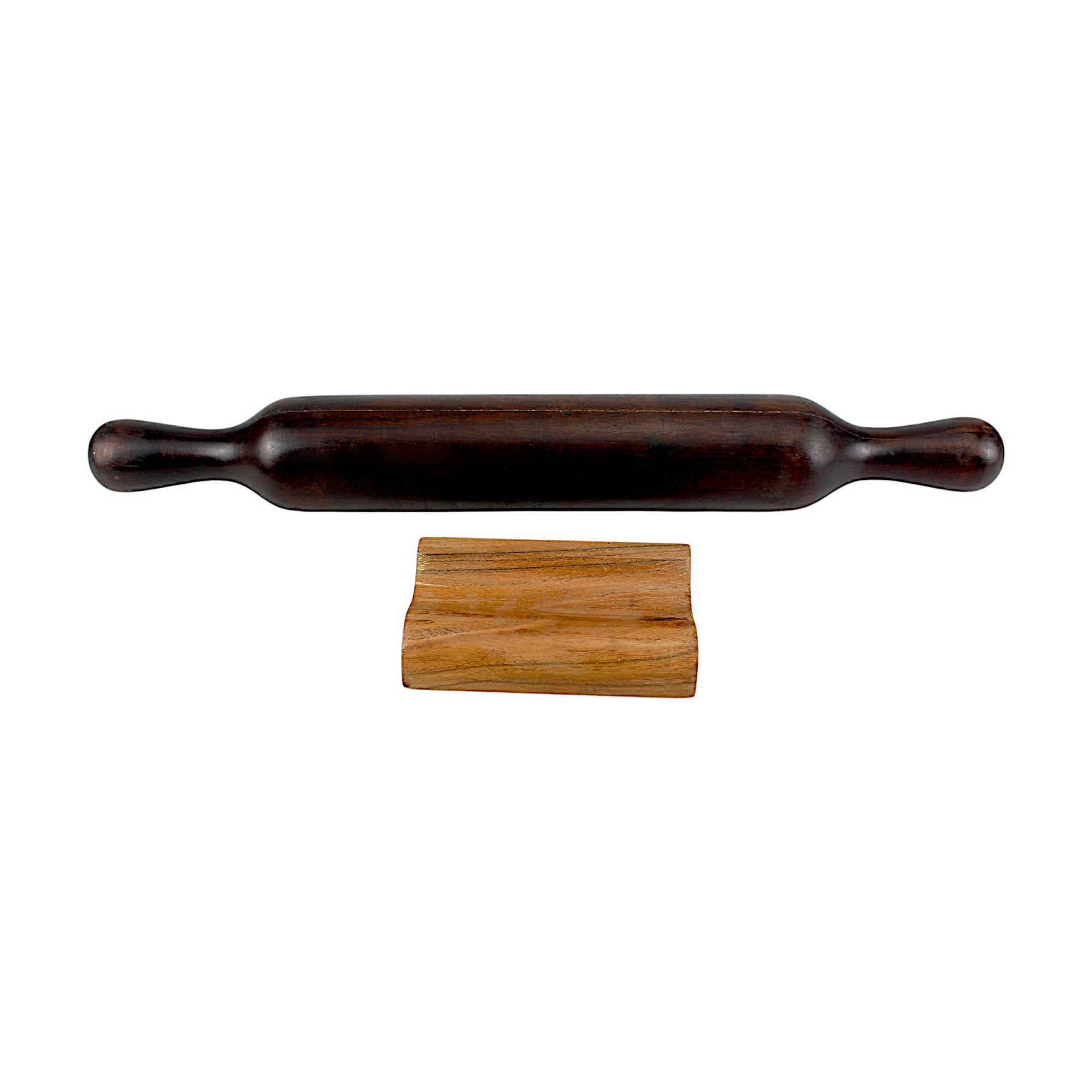 Lakkad Baaz Dark Wooden Rolling Pin Belan with Stand