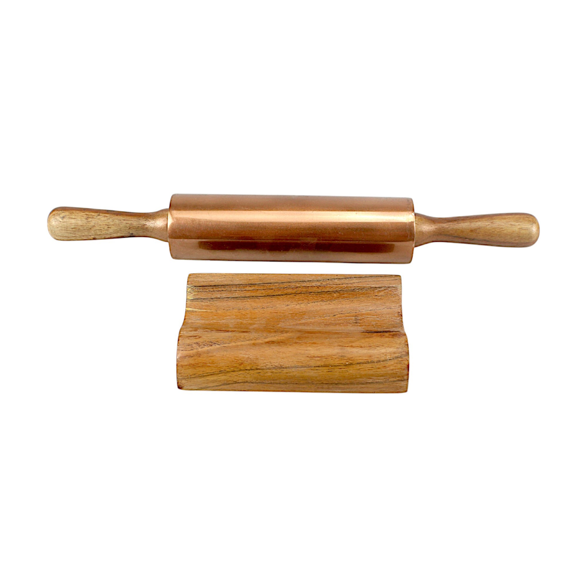 Lakkad Baaz 34.5 cm Short Wooden Rolling Pin (Belan) with Base