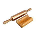 Lakkad Baaz 34.5 cm Short Wooden Rolling Pin (Belan) with Base