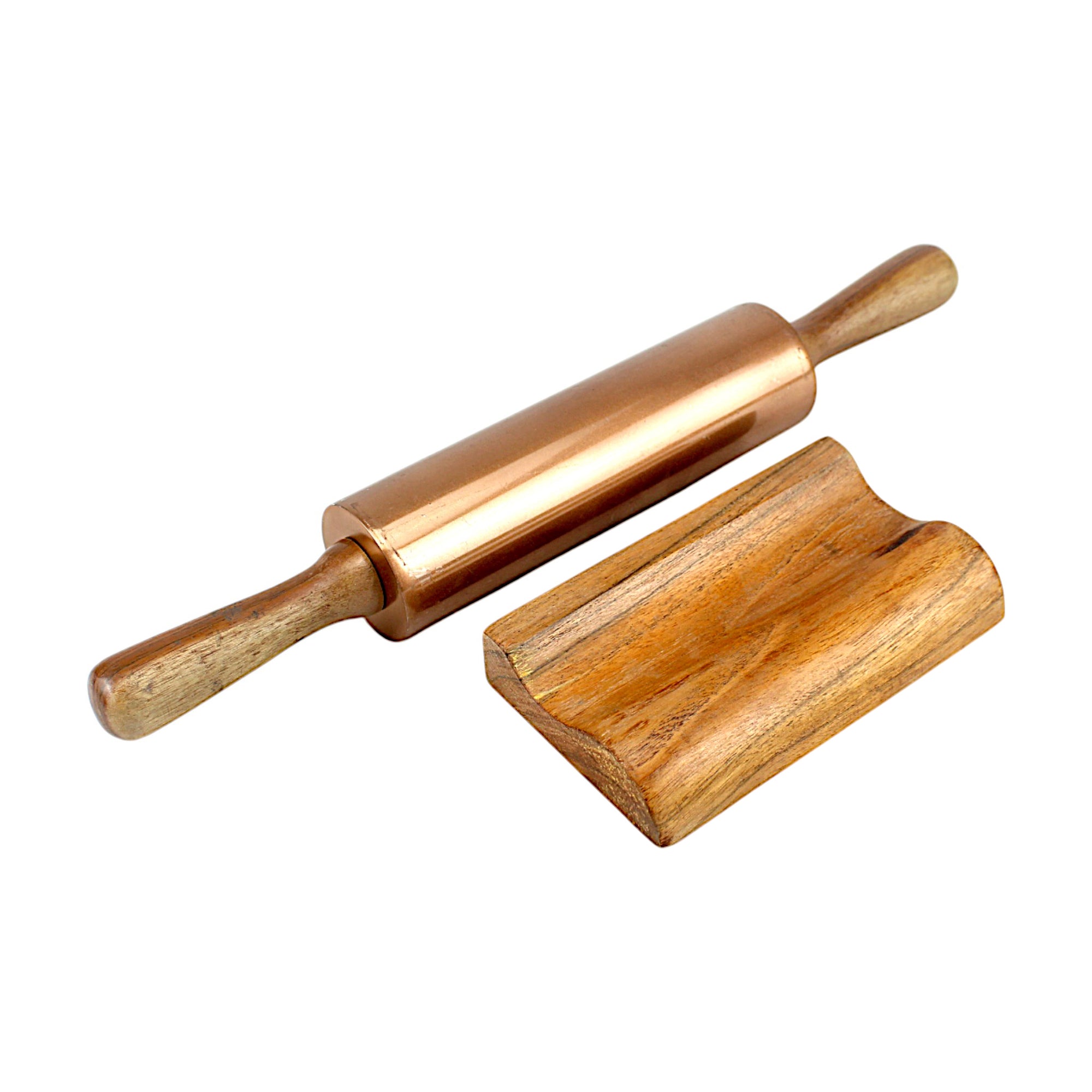 Lakkad Baaz 34.5 cm Short Wooden Rolling Pin (Belan) with Base