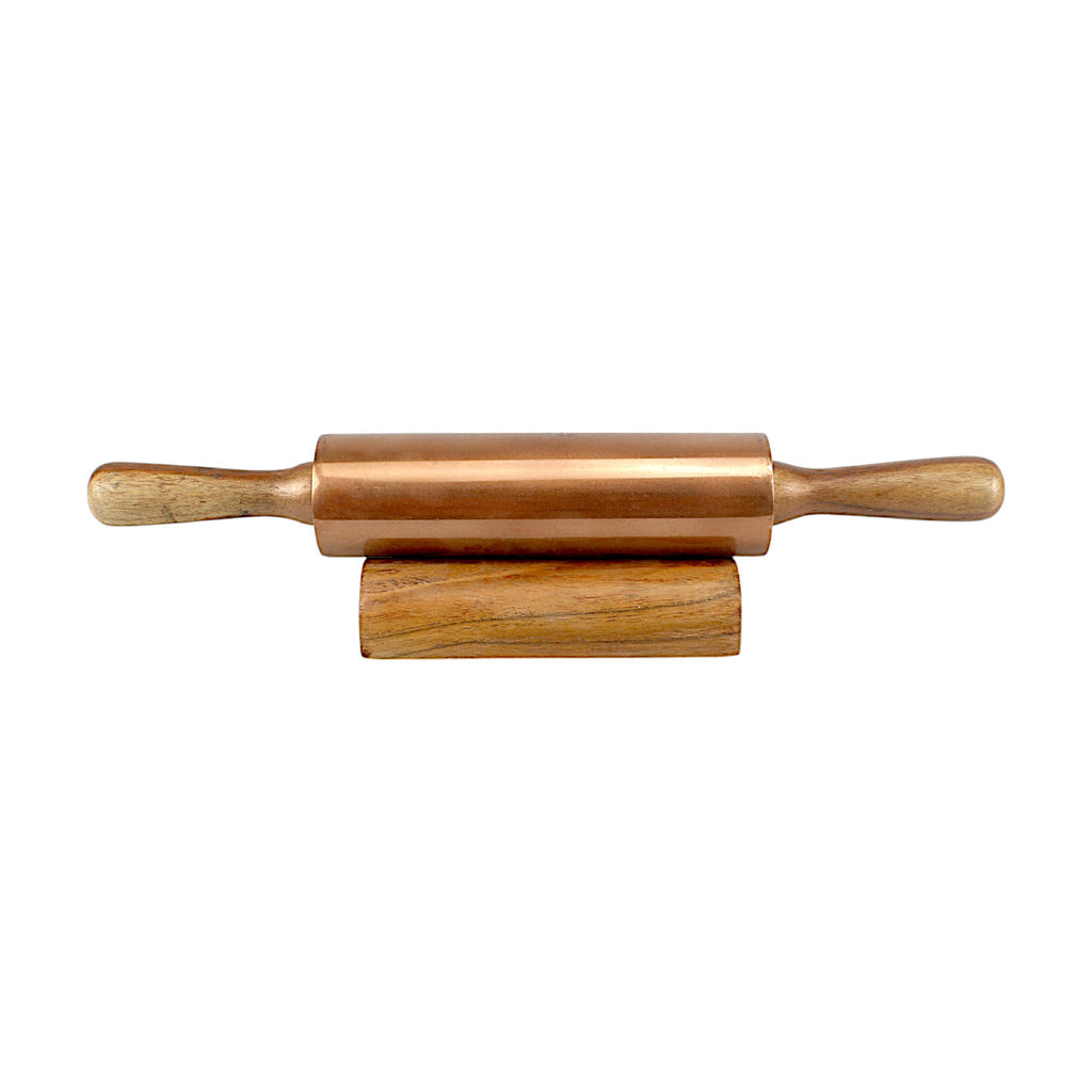 Lakkad Baaz 34.5 cm Short Wooden Rolling Pin (Belan) with Base