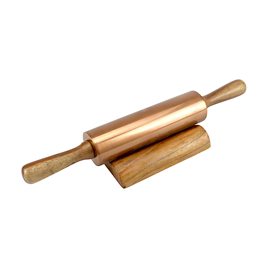Lakkad Baaz 34.5 cm Short Wooden Rolling Pin (Belan) with Base