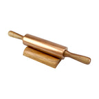 Lakkad Baaz 34.5 cm Short Wooden Rolling Pin (Belan) with Base