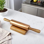 Lakkad Baaz 34.5 cm Short Wooden Rolling Pin (Belan) with Base