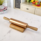 Lakkad Baaz 34.5 cm Short Wooden Rolling Pin (Belan) with Base