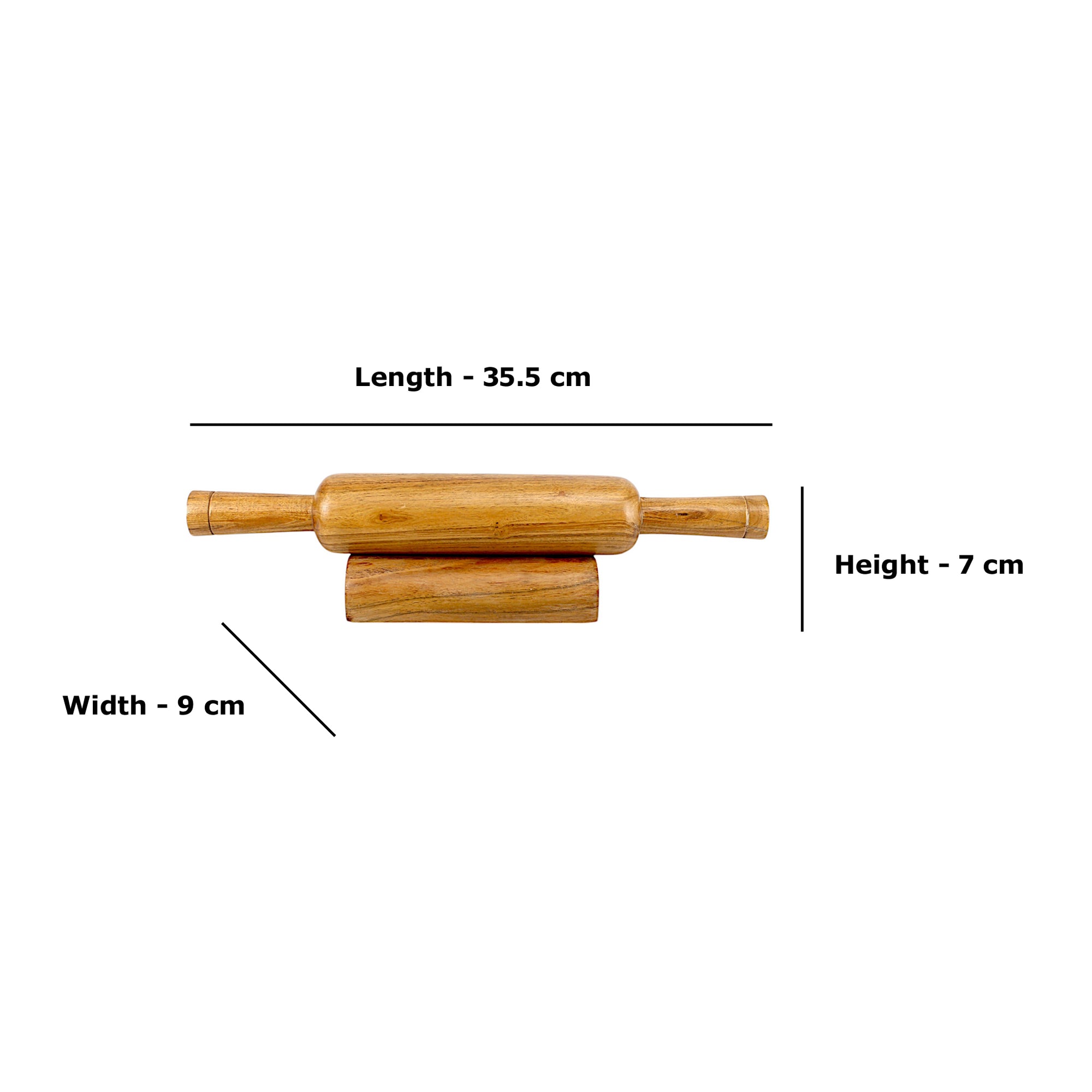 Lakkad Baaz 35.5 cm Wooden Rolling Pin (Belan) with Stand