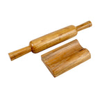 Lakkad Baaz 35.5 cm Wooden Rolling Pin (Belan) with Stand