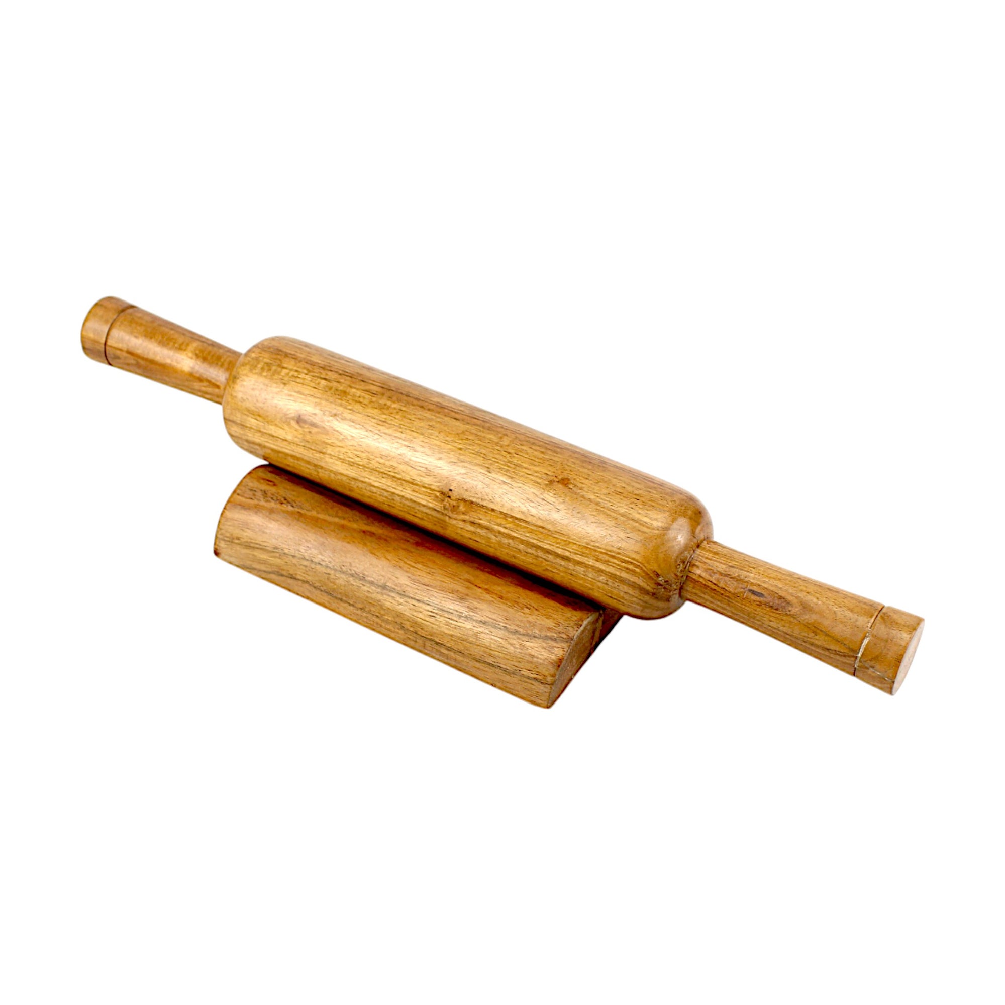 Lakkad Baaz 35.5 cm Wooden Rolling Pin (Belan) with Stand