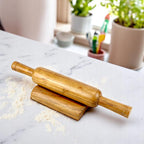 Lakkad Baaz 35.5 cm Wooden Rolling Pin (Belan) with Stand