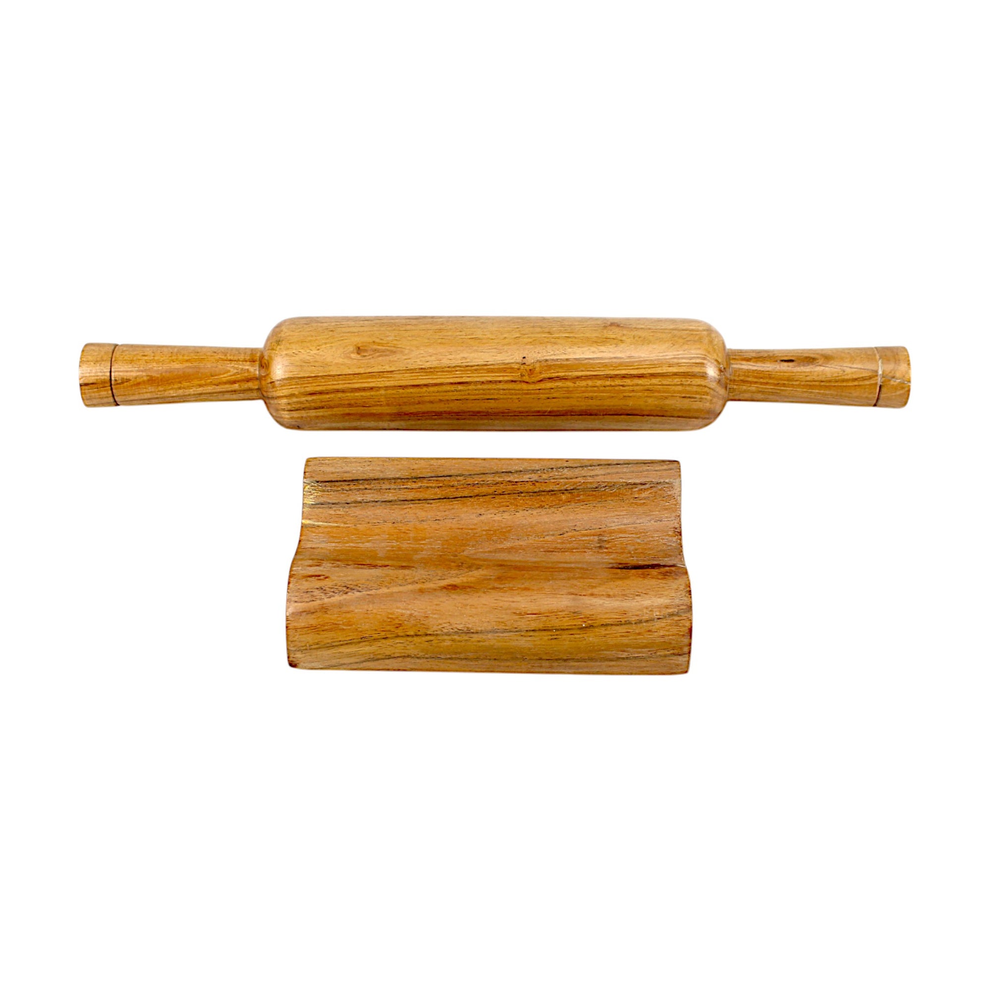 Lakkad Baaz 35.5 cm Wooden Rolling Pin (Belan) with Stand