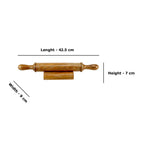 Lakkad Baaz 42.5 cm Wooden Rolling Pin (Belan) with Base