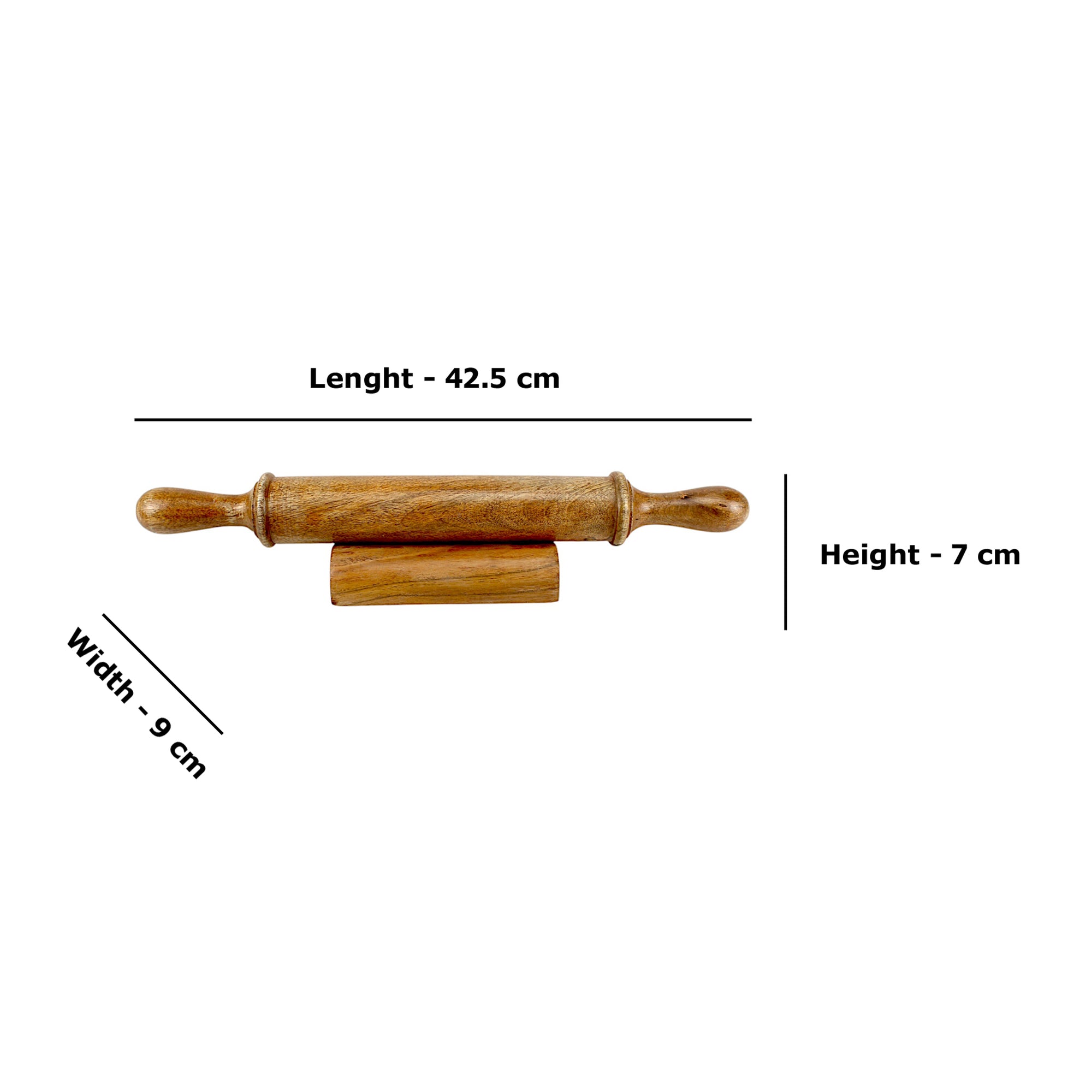 Lakkad Baaz 42.5 cm Wooden Rolling Pin (Belan) with Base