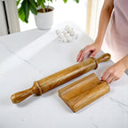 Lakkad Baaz 42.5 cm Wooden Rolling Pin (Belan) with Base