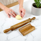 Lakkad Baaz 42.5 cm Wooden Rolling Pin (Belan) with Base
