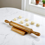 Lakkad Baaz 42.5 cm Wooden Rolling Pin (Belan) with Base