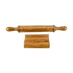 Lakkad Baaz 42.5 cm Wooden Rolling Pin (Belan) with Base