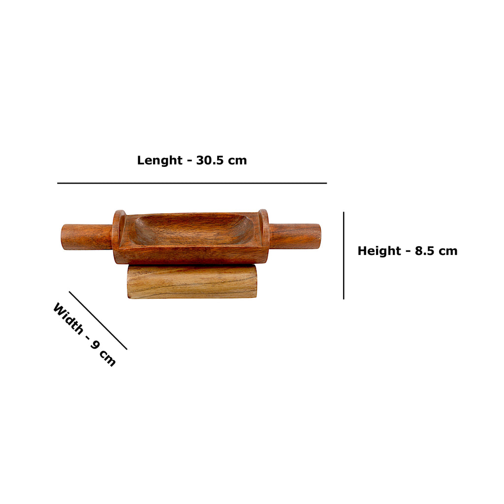 Lakkad Baaz Wooden Rolling Pin with Stand