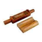 Lakkad Baaz Wooden Rolling Pin with Stand