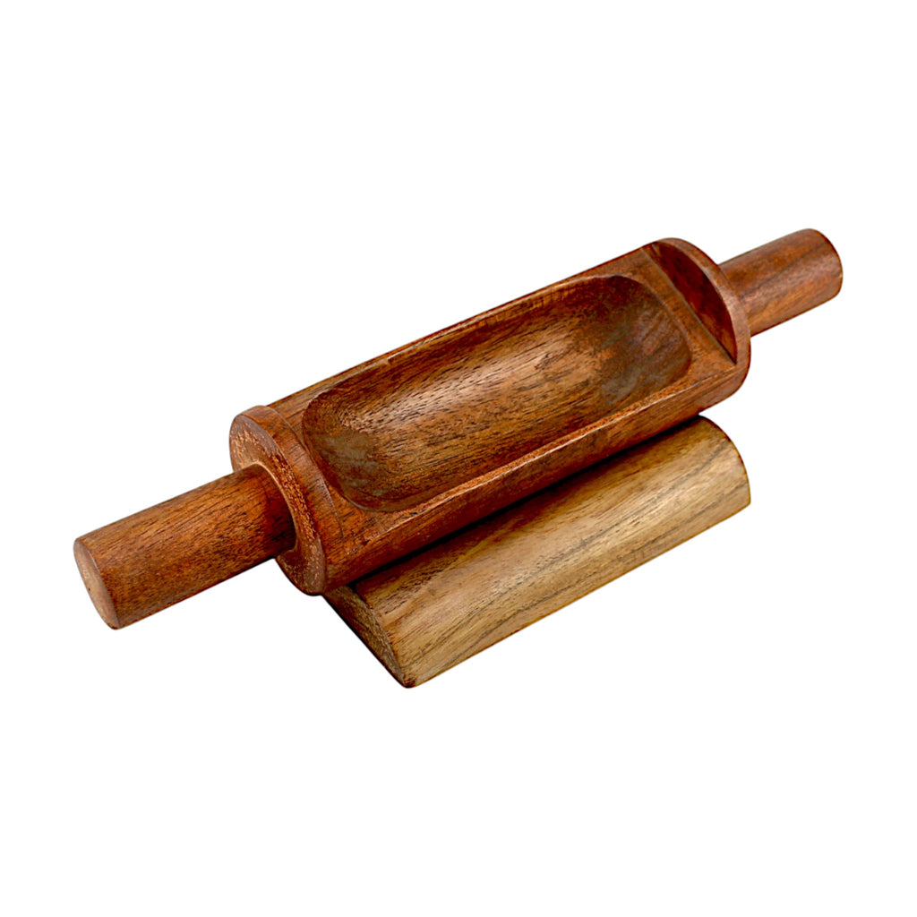 Lakkad Baaz Wooden Rolling Pin with Stand