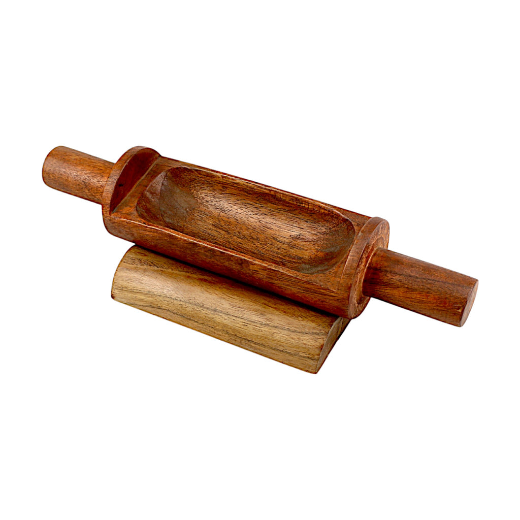Lakkad Baaz Wooden Rolling Pin with Stand