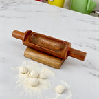 Lakkad Baaz Wooden Rolling Pin with Stand