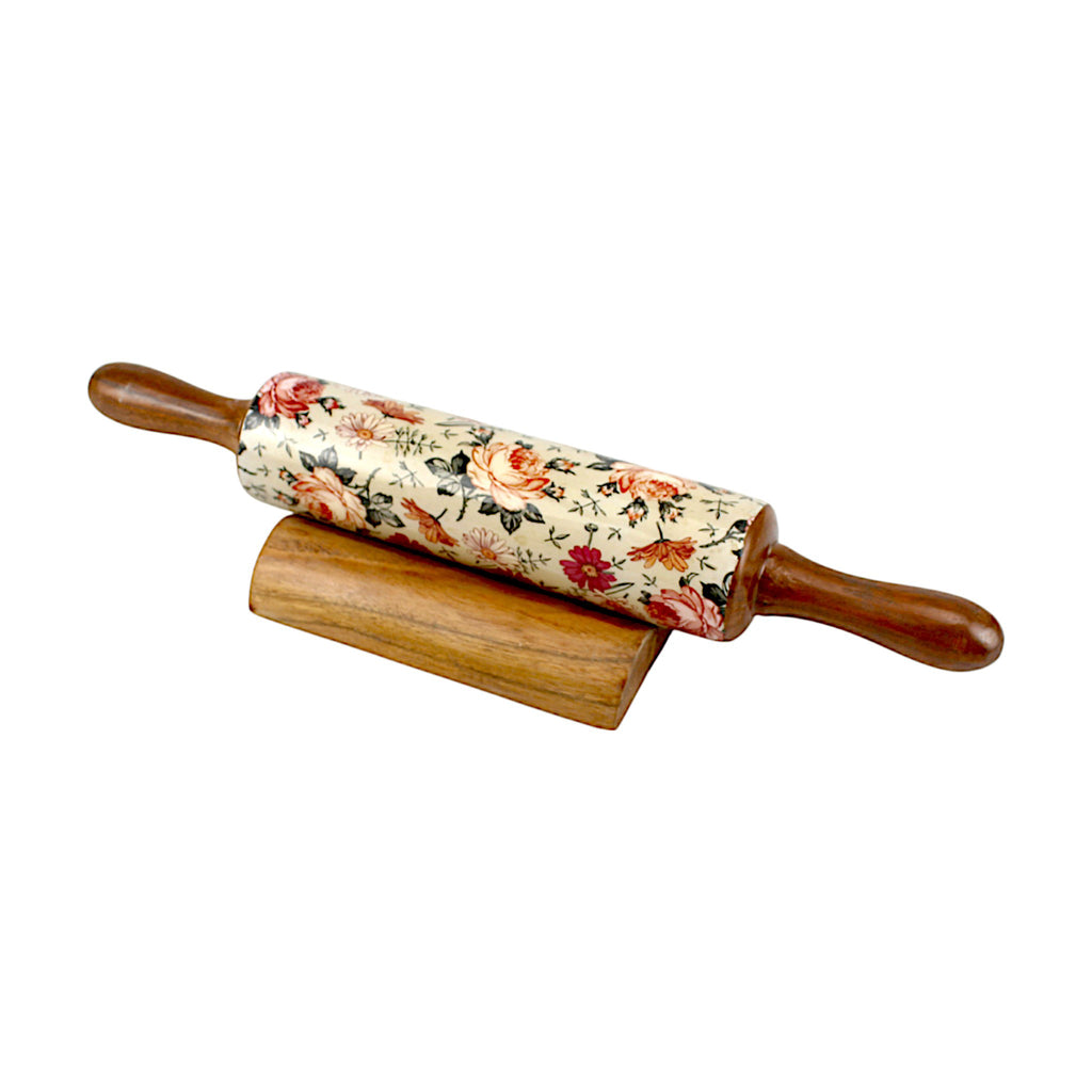 Lakkad Baaz Wooden Rolling Pin with Stand
