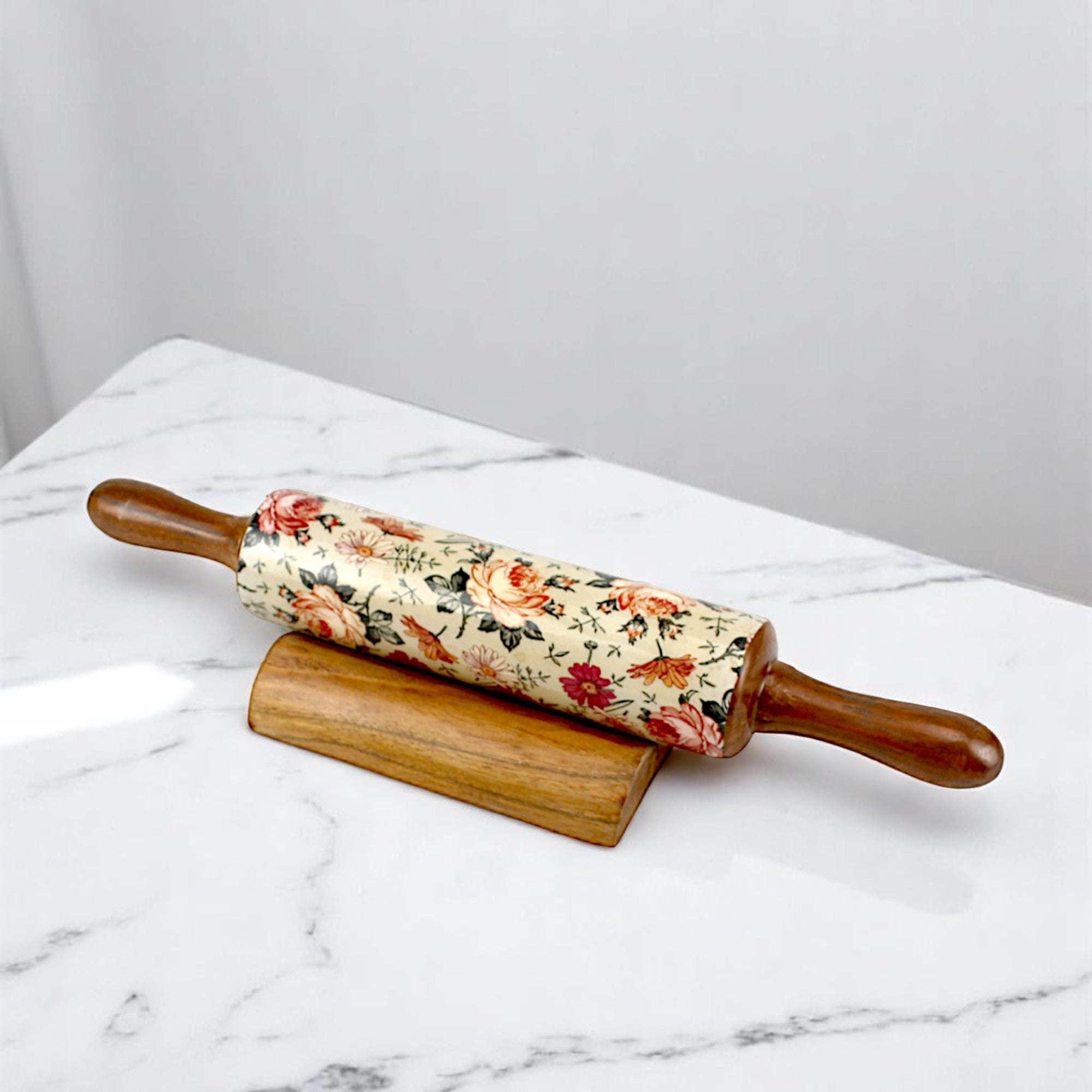Lakkad Baaz Wooden Rolling Pin with Stand