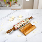 Lakkad Baaz Wooden Rolling Pin with Stand