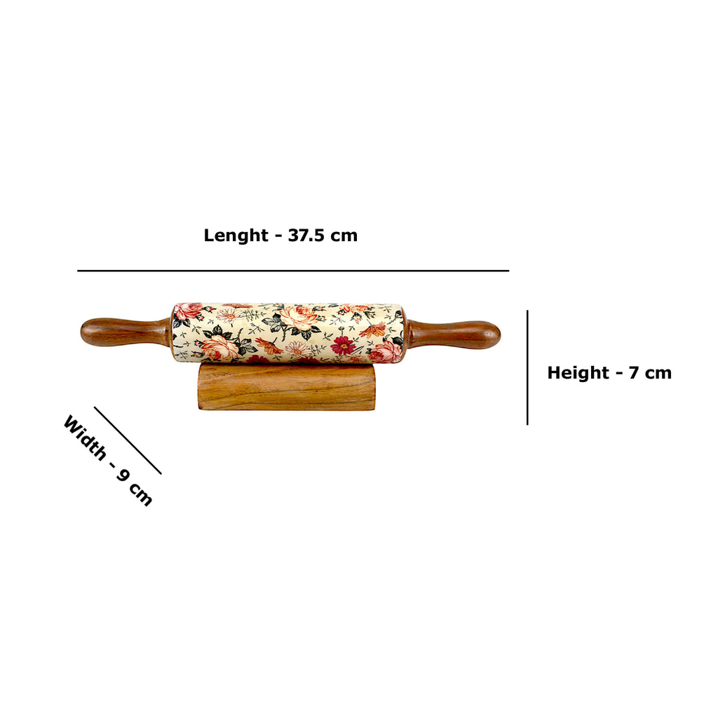 Lakkad Baaz Wooden Rolling Pin with Stand