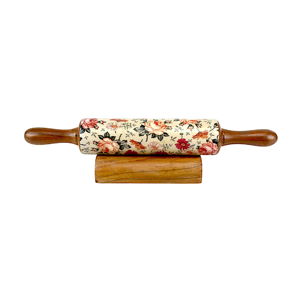 Lakkad Baaz Wooden Rolling Pin with Stand