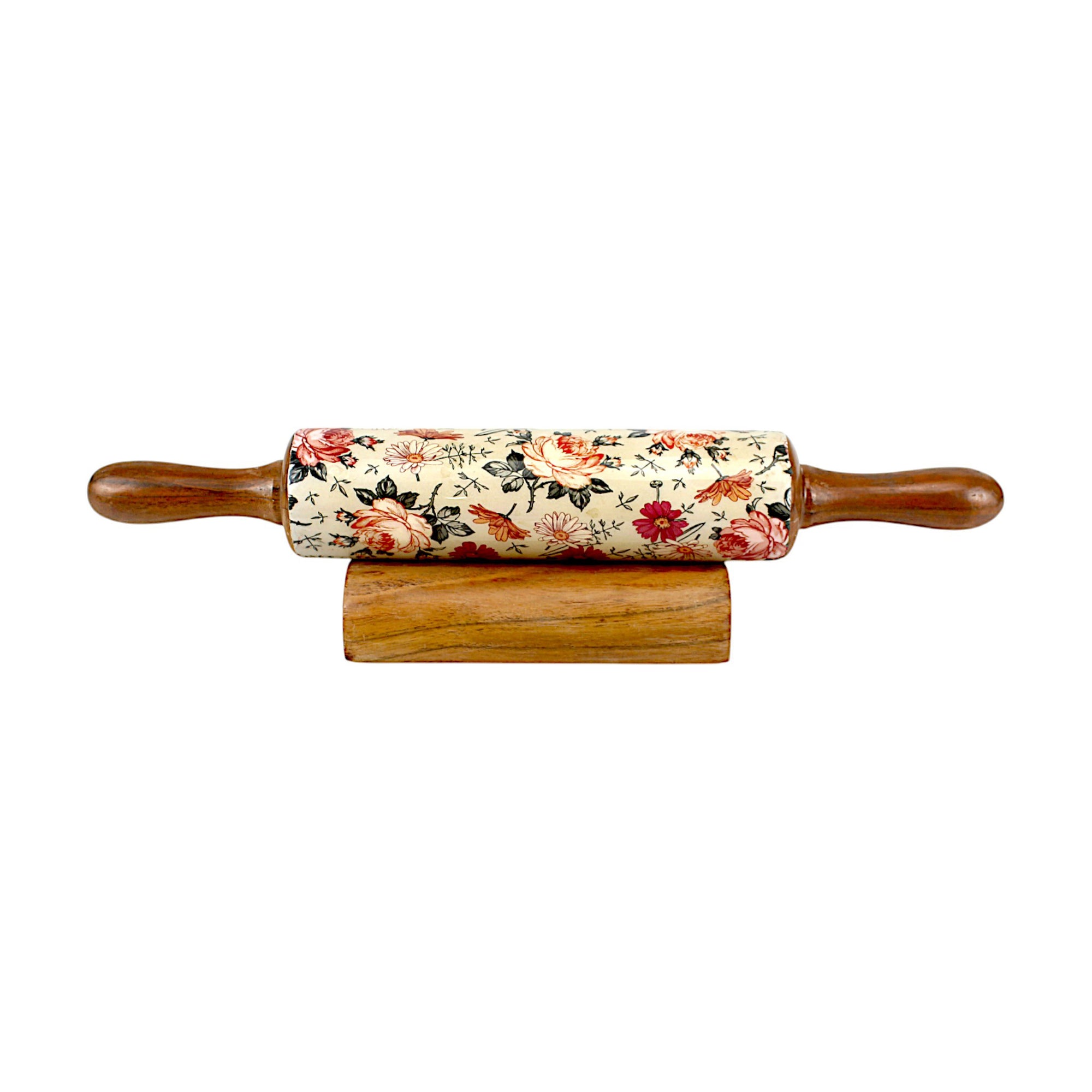 Lakkad Baaz Wooden Rolling Pin with Stand