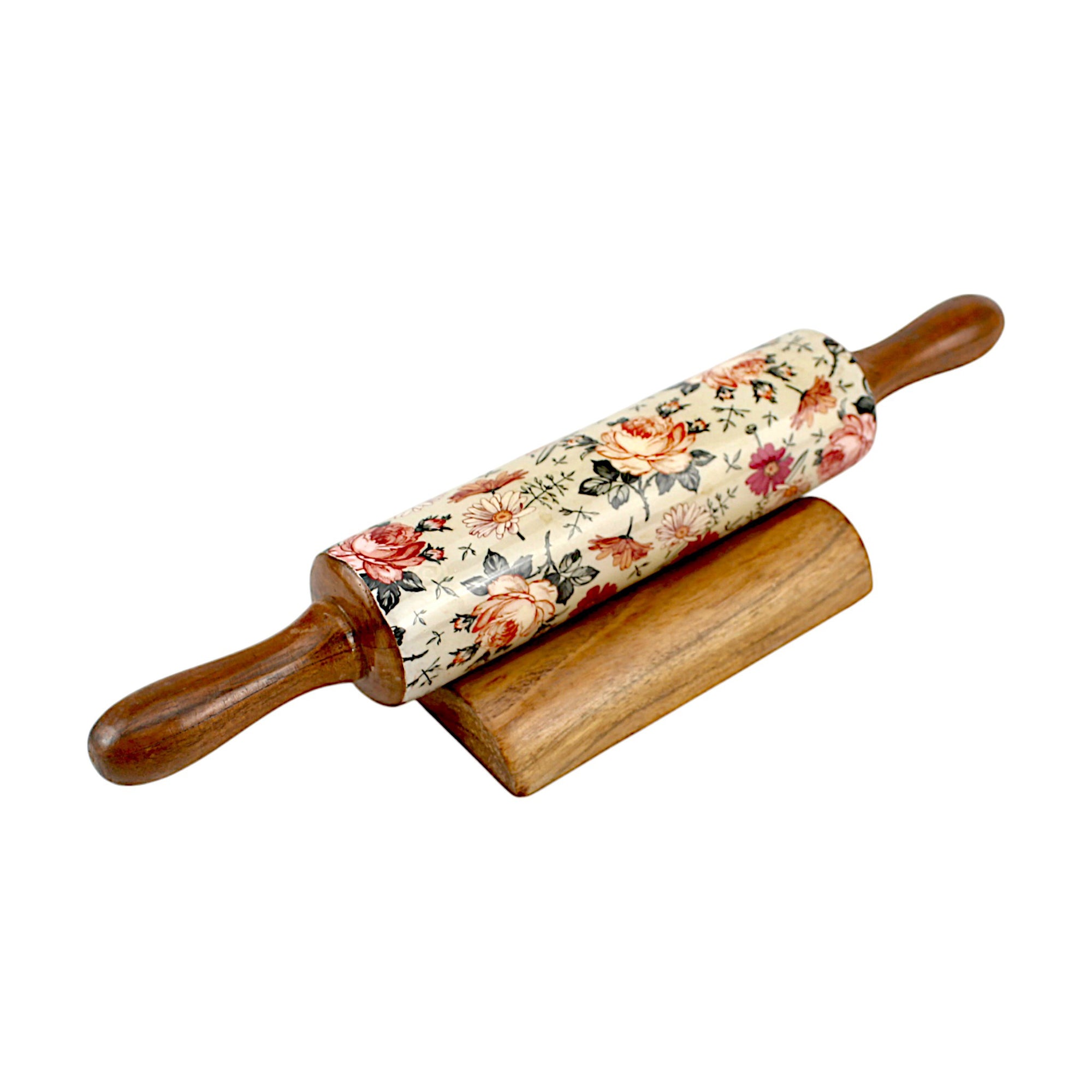 Lakkad Baaz Wooden Rolling Pin with Stand