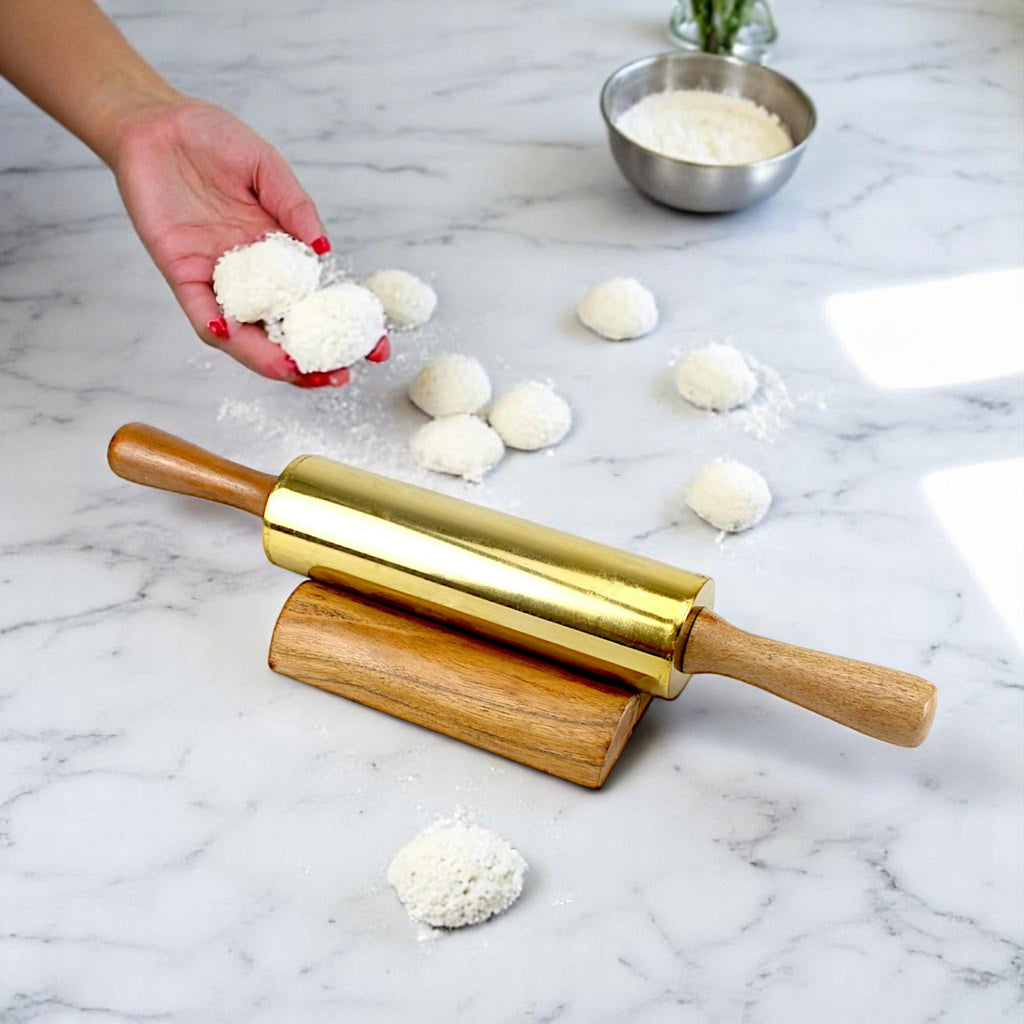 Lakkad Baaz Wooden Rolling Pin with Stand