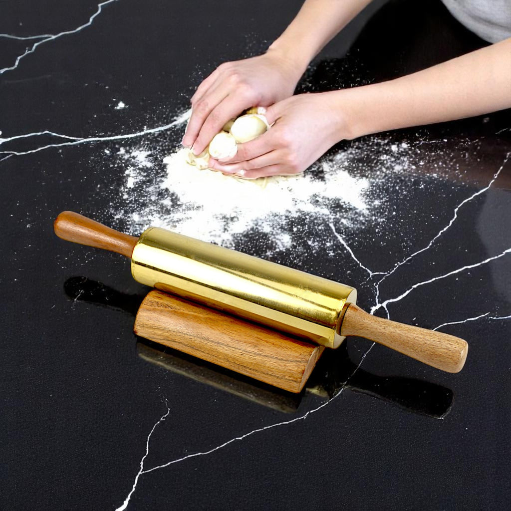 Lakkad Baaz Wooden Rolling Pin with Stand