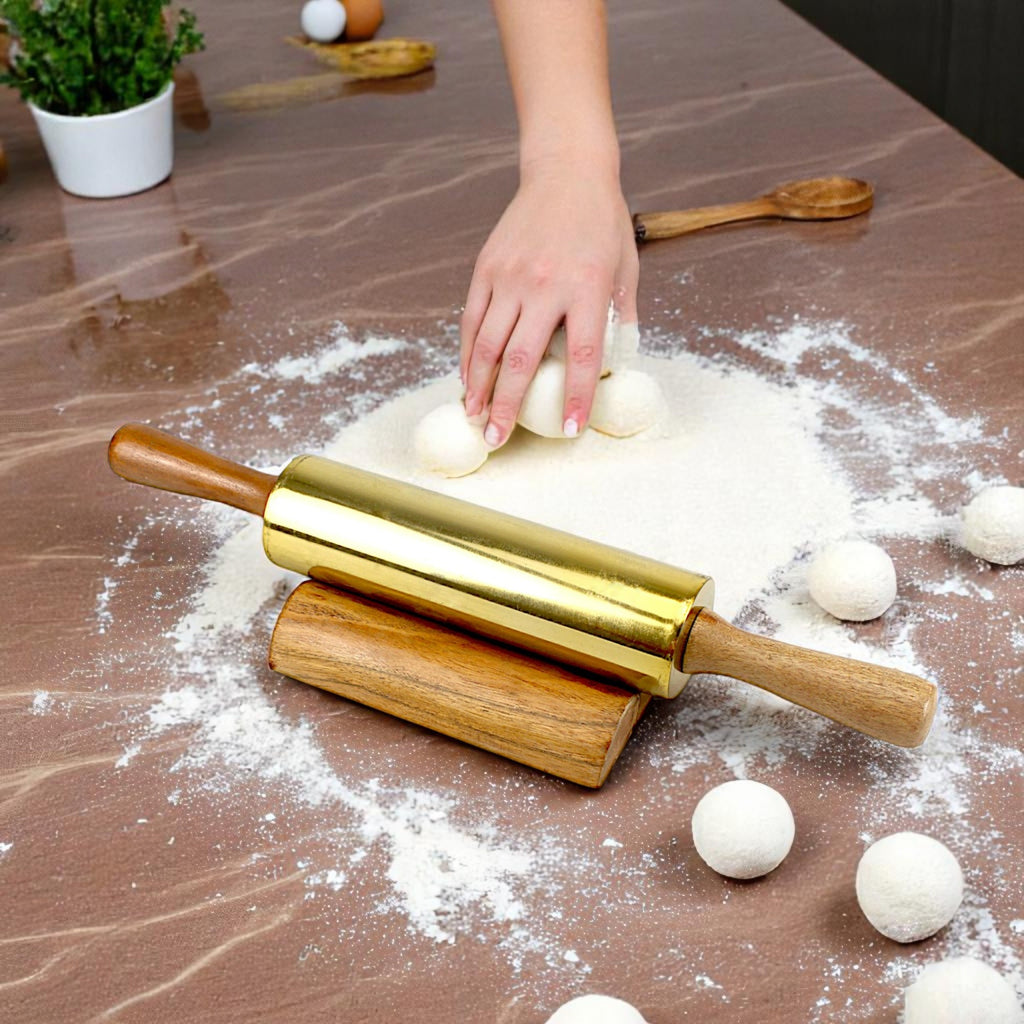Lakkad Baaz Wooden Rolling Pin with Stand
