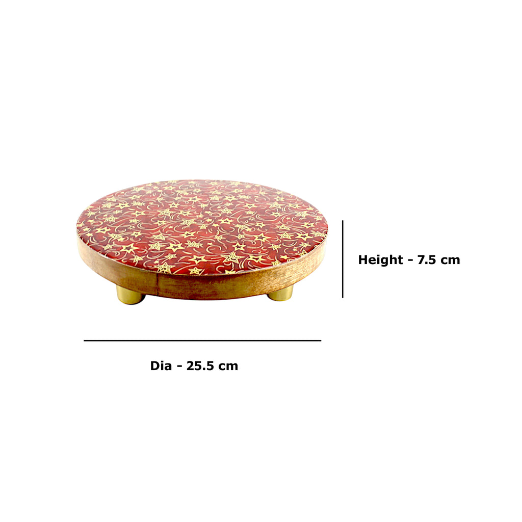 Lakkad Baaz Wooden Chakla in Red Color