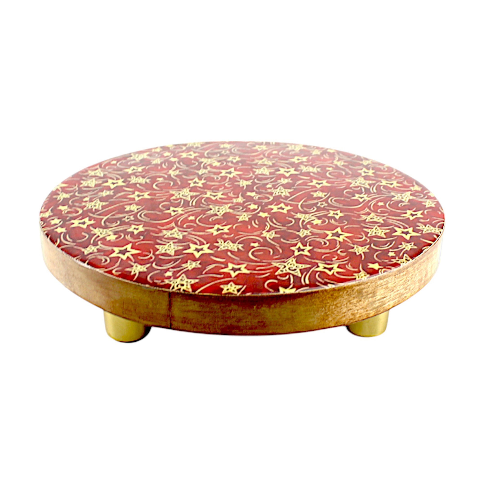 Lakkad Baaz Wooden Chakla in Red Color