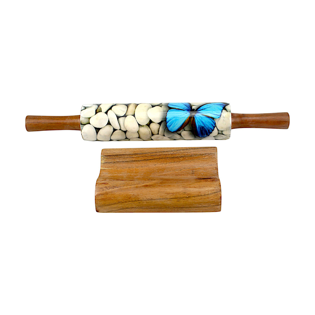 Lakkad Baaz Wooden Rolling Pin with Stand
