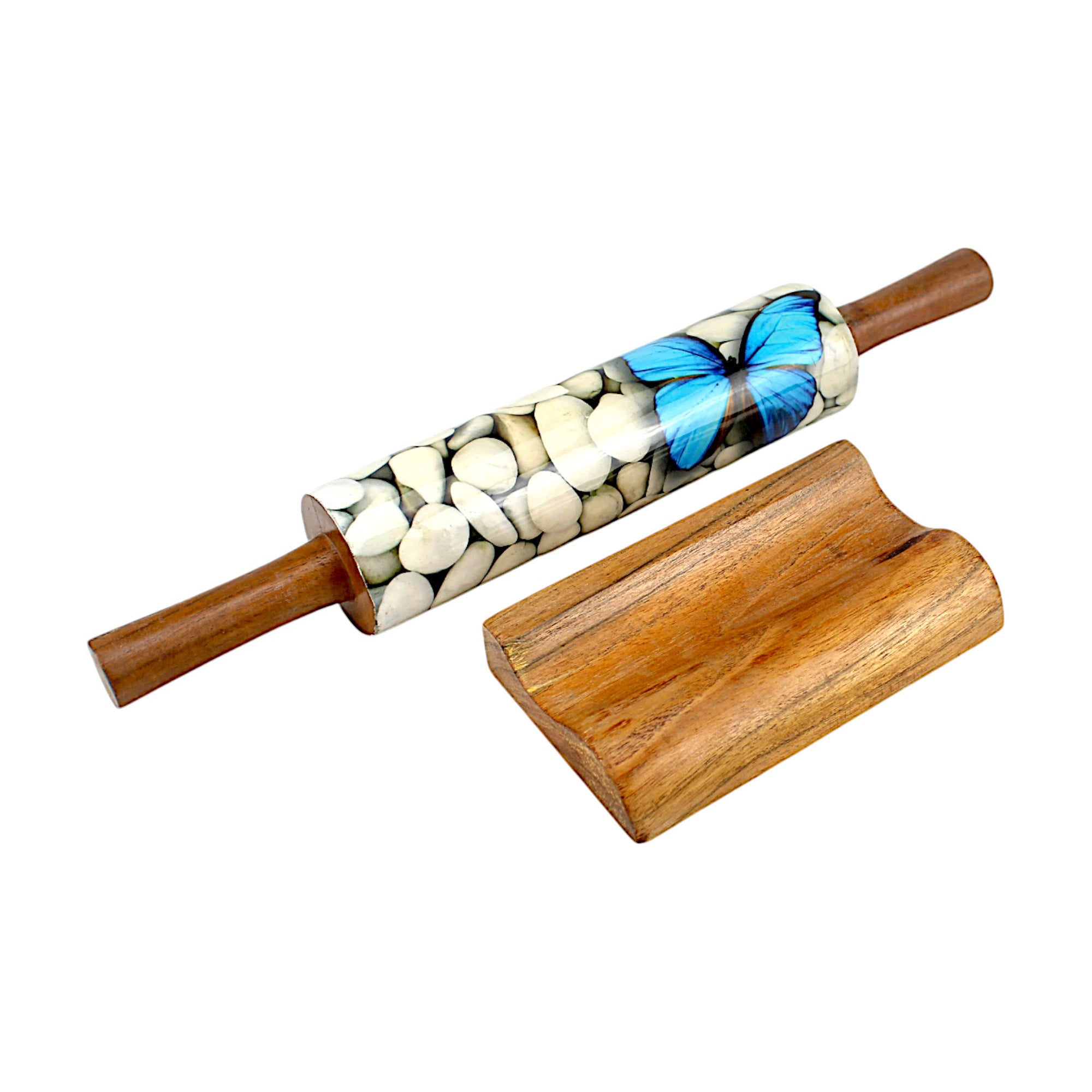 Lakkad Baaz Wooden Rolling Pin with Stand