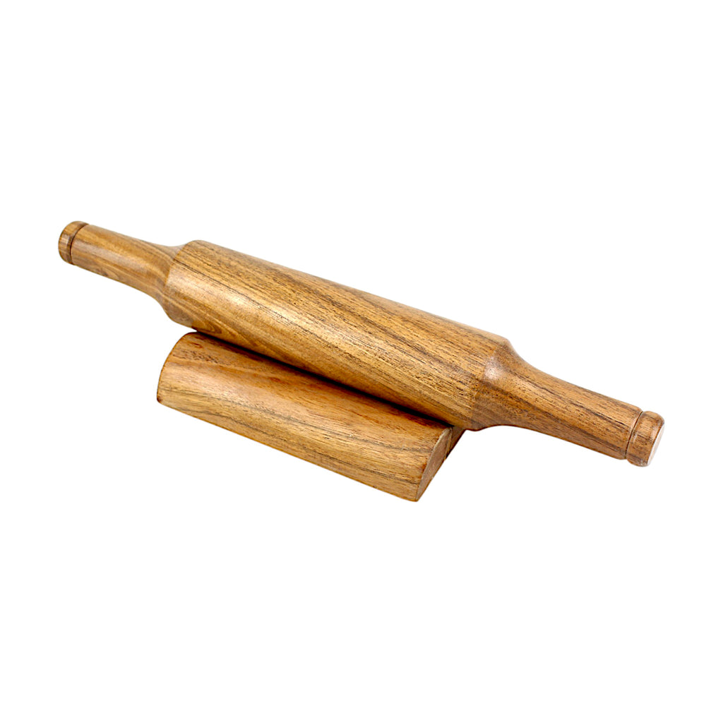 Lakkad Baaz Wooden Rolling Pin with Stand