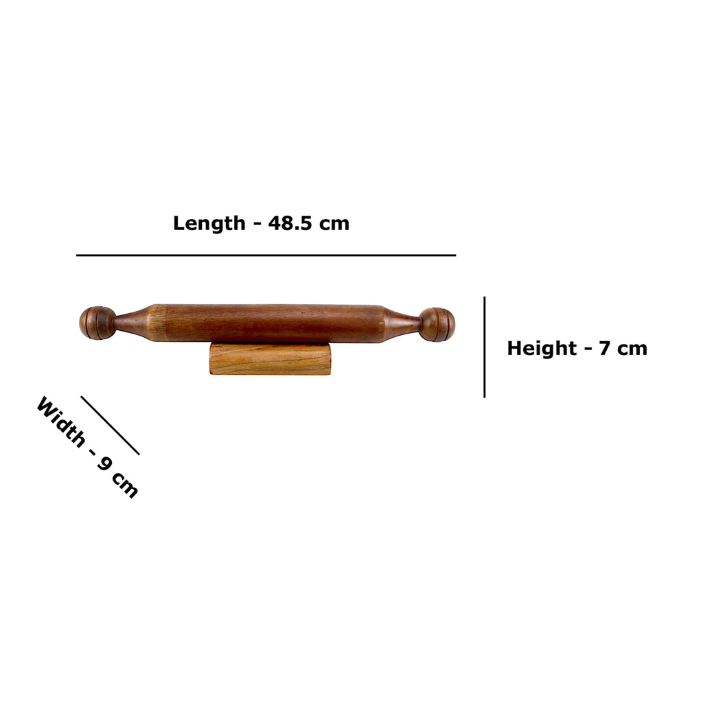 Lakkad Baaz Wooden Rolling Pin with Stand