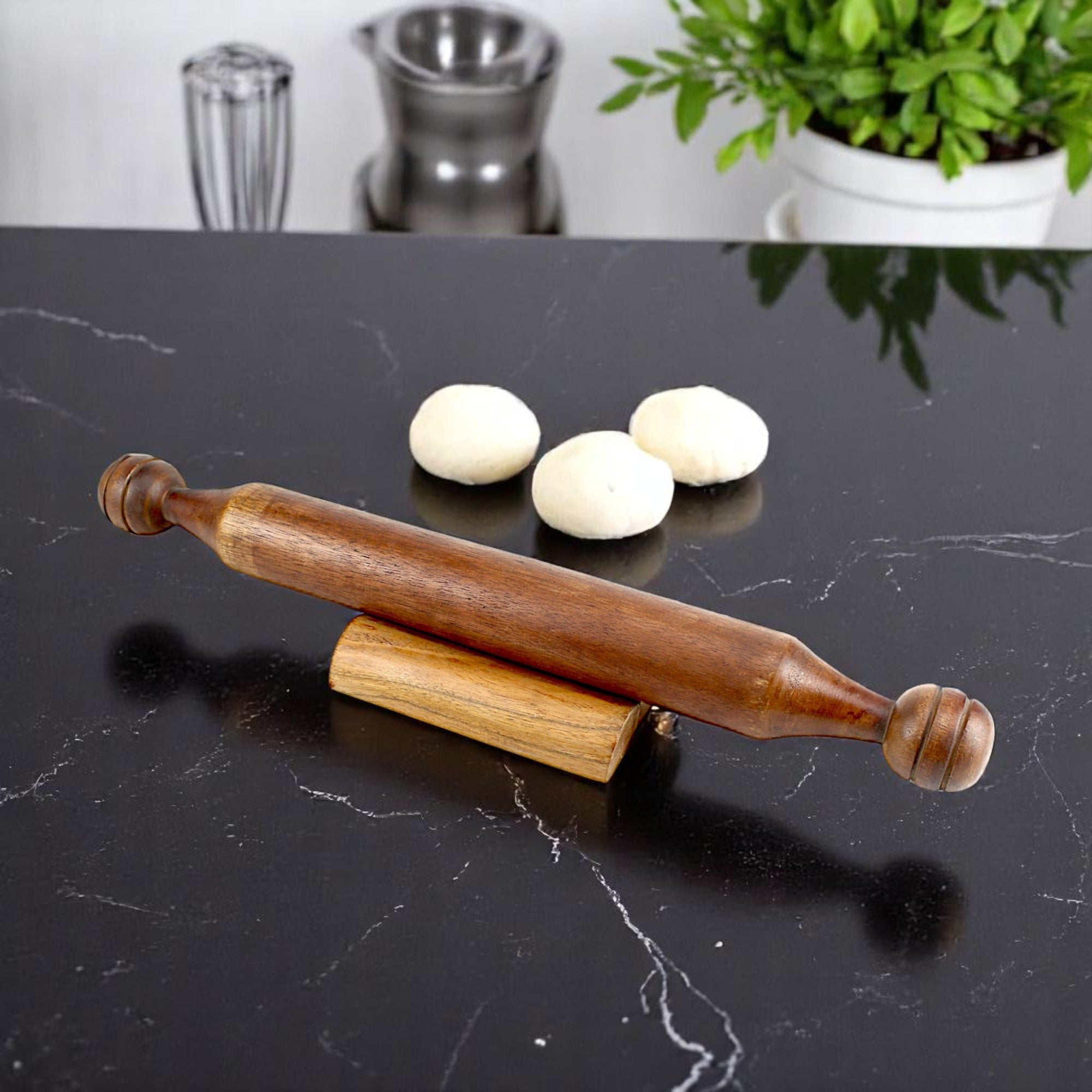 Lakkad Baaz Wooden Rolling Pin with Stand