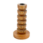 Wooden Pillar Taper Candle Holder