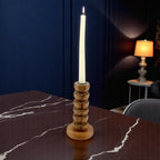 Wooden Pillar Taper Candle Holder